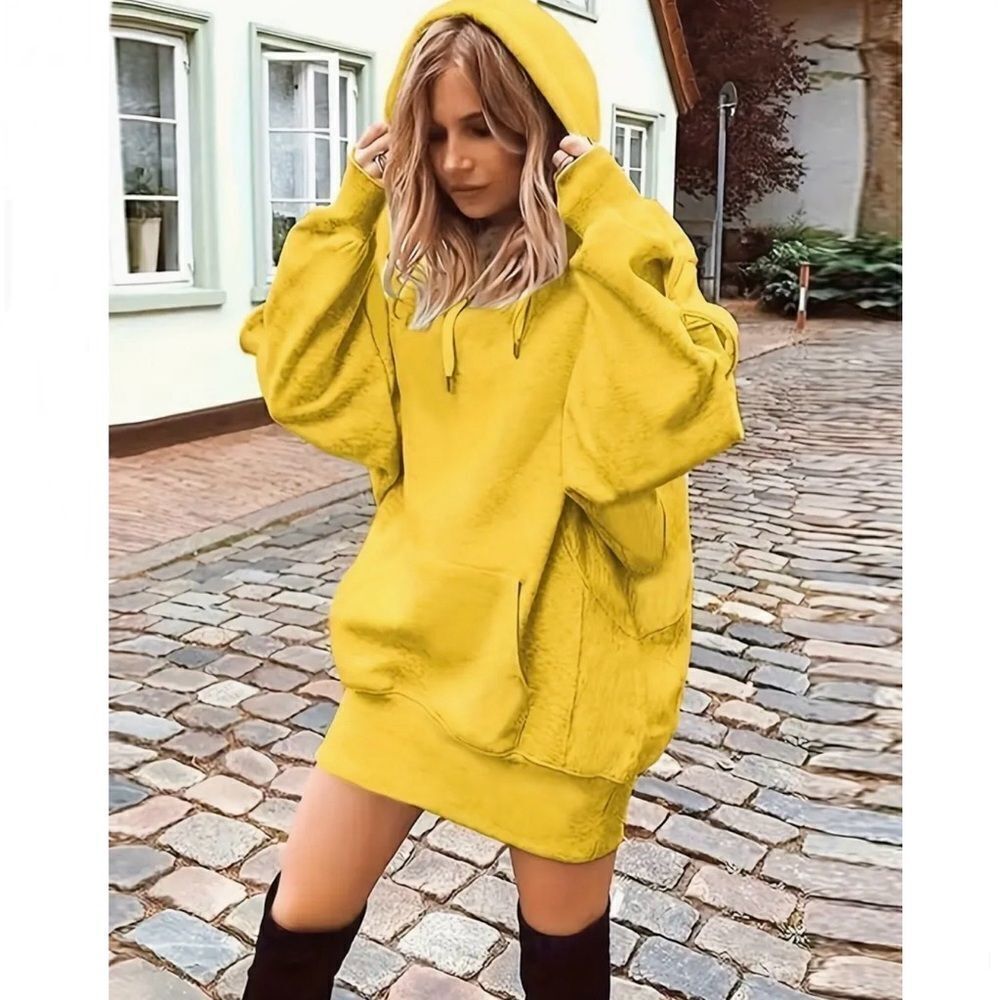 Long super soft, comfortable hooded sweatshirt